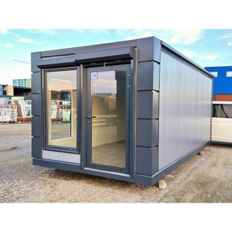 Contenedor Pabellon Comercial 3×6 Open Space / Ventanas De Esquina / Persianas Exteriores