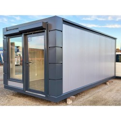 Contenedor Pabellon Comercial 3×6 Open Space / Ventanas De Esquina / Persianas Exteriores
